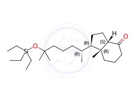 Chemical structure of (1R,3aS,7aR)-7a-methyl-1-[(2R)-6-methyl-6-triethylsilyloxyheptan-2-yl]-2,3,3a,5,6,7-hexahydro-1H-inden-4-one