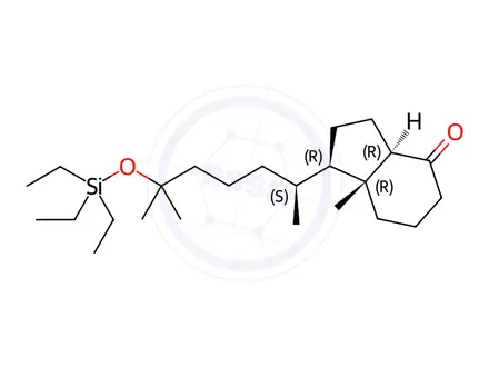 Chemical structure of (1R,3aR,7aR)-7a-methyl-1-[(2S)-6-methyl-6-triethylsilyloxyheptan-2-yl]-2,3,3a,5,6,7-hexahydro-1H-inden-4-one