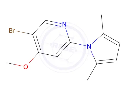 Chemical structure of 5-Bromo-2-(2,5-dimethyl-1H-pyrrol-1-yl)-4-methoxypyridine