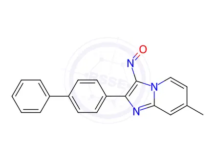 Chemical structure of Imidazo(1,2-a)pyridine, 2-(1,1'-biphenyl)-4-yl-7-methyl-3-nitroso-
