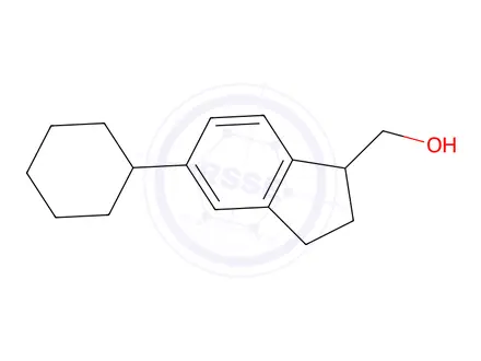 Chemical structure of (-)-5-Cyclohexyl-1-indanmethanol