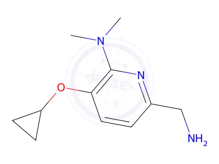 Chemical structure of 6-(Aminomethyl)-3-cyclopropoxy-N,N-dimethylpyridin-2-amine