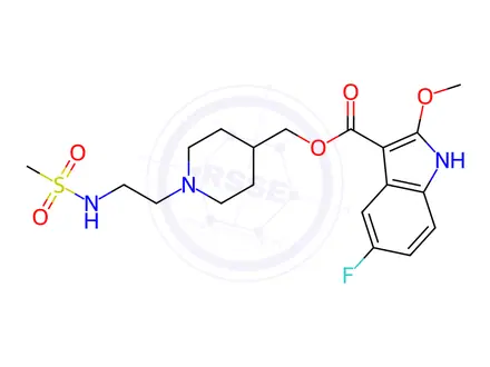 Chemical structure of (1-(2-(Methylsulfonamido)ethyl)piperidin-4-yl)-methyl 5-fluoro-2-methoxy-1H-indole-3-carboxylate