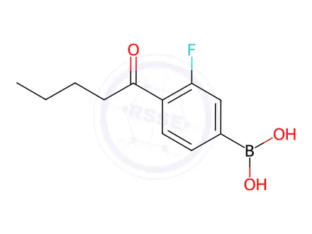 Chemical structure of 3-Fluoro-4-pentanoylphenylboronic acid