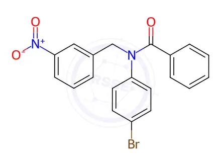Chemical structure of N-(4-bromophenyl)-N-(3-nitrobenzyl)benzamide