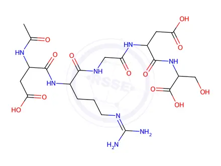 Chemical structure of AC-ASP-ARG-GLY-ASP-SER-OH