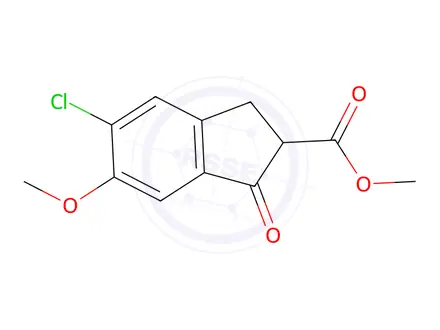Chemical structure of Methyl 5-chloro-6-methoxy-1-oxo-2,3-dihydro-1H-indene-2-carboxylate
