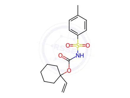 Chemical structure of Carbamic acid, [(4-methylphenyl)sulfonyl]-, 1-ethenylcyclohexyl ester (9CI)