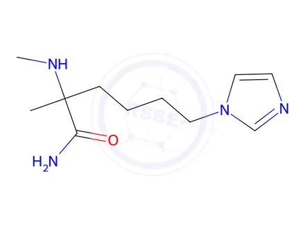 Chemical structure of 6-(1h-Imidazol-1-yl)-2-methyl-2-(methylamino)hexanamide