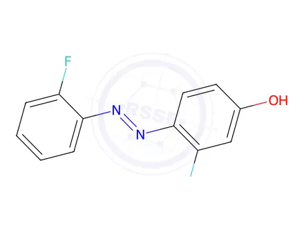 Chemical structure of (E)-3-fluoro-4-((2-fluorophenyl)diazenyl)phenol