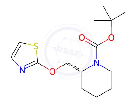 Chemical structure of tert-Butyl 2-((thiazol-2-yloxy)methyl)piperidine-1-carboxylate