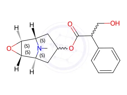 Chemical structure of Scopolamine in methanol