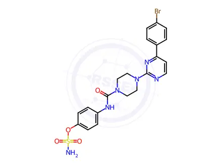 Chemical structure of Sulfamic acid, 4-[[[4-[4-(4-bromophenyl)-2-pyrimidinyl]-1-piperazinyl]carbonyl]amino]phenyl ester