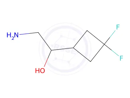 Chemical structure of 2-amino-1-(3,3-difluorocyclobutyl)ethan-1-ol hydrochloride