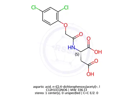 Chemical structure of aspartic acid, n-((2,4-dichlorophenoxy)acetyl)-, l-
