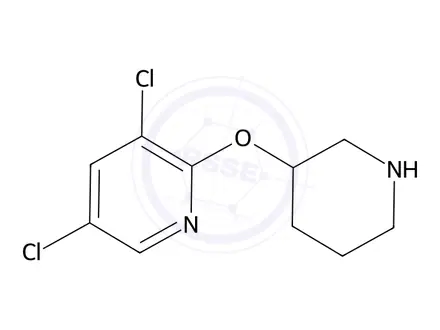 Chemical structure of 3,5-Dichloro-2-(piperidin-3-yloxy)pyridine