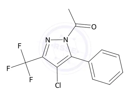 Chemical structure of 1-(4-Chloro-5-phenyl-3-(trifluoromethyl)-1H-pyrazol-1-yl)ethan-1-one
