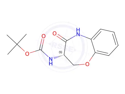 Chemical structure of tert-butyl (S)-(4-oxo-2,3,4,5-tetrahydrobenzo[b][1,4]oxazepin-3-yl)carbamate