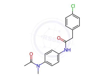 Chemical structure of N-[4-[acetyl(methyl)amino]phenyl]-2-(4-chlorophenyl)acetamide