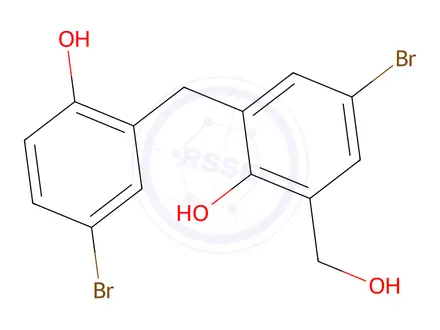 Chemical structure of 4-Bromo-2-(5-bromo-2-hydroxybenzyl)-6-(hydroxymethyl)phenol