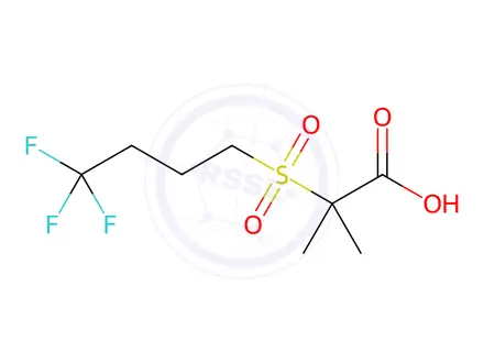 Chemical structure of 2-Methyl-2-(4,4,4-trifluorobutane-1-sulfonyl)-propionic acid
