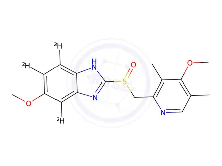 Chemical structure of Omeprazole-d3 (benzimidazole-4,6,7-d3)