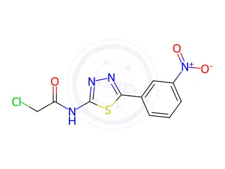 Chemical structure of Acetamide, 2-chloro-N-[5-(3-nitrophenyl)-1,3,4-thiadiazol-2-yl]-
