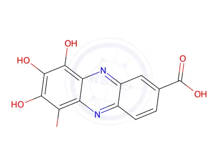 Chemical structure of 6,7,8,9-Tetrahydroxy-2-phenazinecarboxylic acid