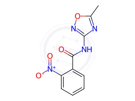 Chemical structure of Benzamide, N-(5-methyl-1,2,4-oxadiazol-3-yl)-2-nitro-(9CI)