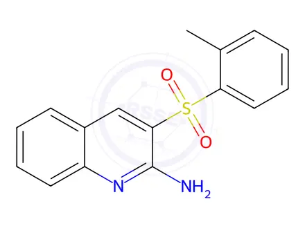 Chemical structure of 3-(O-tolylsulfonyl)quinolin-2-amine
