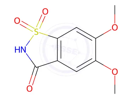 Chemical structure of 5,6-Dimethoxy-2,3-dihydro-1,2-benzothiazole-1,1,3-trione