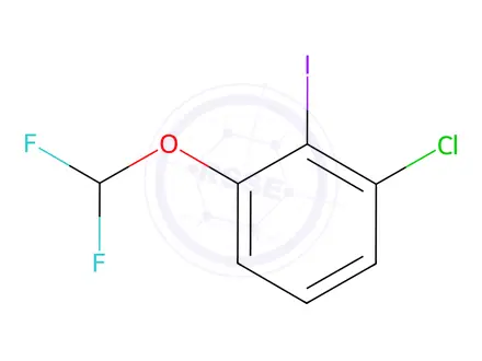 Chemical structure of 1-Chloro-3-(difluoromethoxy)-2-iodobenzene