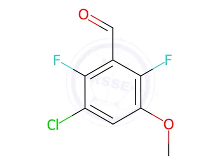 Chemical structure of Benzaldehyde, 3-chloro-2,6-difluoro-5-methoxy-