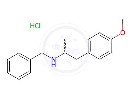 Chemical structure of N-benzyl-1-(4-methoxyphenyl)propan-2-amine hydrochloride