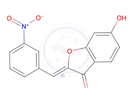 Chemical structure of 6-Hydroxy-2-[(3-nitrophenyl)methylidene]-2,3-dihydro-1-benzofuran-3-one