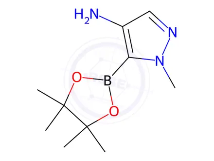 Chemical structure of 1-Methyl-5-(4,4,5,5-tetramethyl-1,3,2-dioxaborolan-2-yl)-1H-pyrazol-4-amine