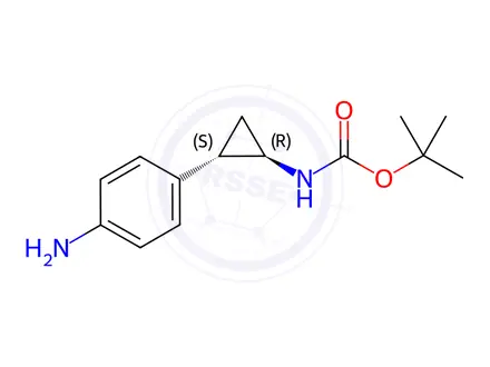 Chemical structure of tert-Butyl ((1R,2S)-2-(4-aminophenyl)cyclopropyl)carbamate