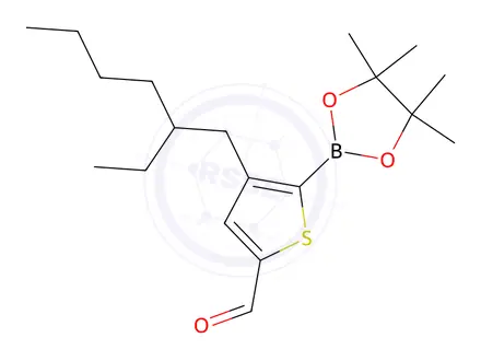 Chemical structure of 2-Thiophenecarboxaldehyde, 4-(2-ethylhexyl)-5-(4,4,5,5-tetramethyl-1,3,2-dioxaborolan-2-yl)-