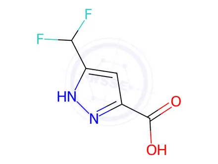 Chemical structure of 5-(Difluoromethyl)-1H-pyrazole-3-carboxylic Acid
