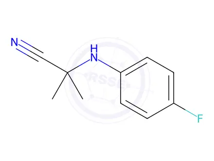 Chemical structure of 2-((4-Fluorophenyl)amino)-2-methylpropanenitrile