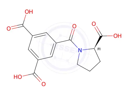 Chemical structure of (R)-5-(2-Carboxypyrrolidine-1-carbonyl)isophthalic acid