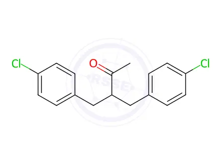 Chemical structure of 3-(4-chlorobenzyl)-4-(4-chlorophenyl)-2-butanone