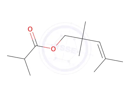 Chemical structure of 2,2,4-trimethylpent-3-enyl isobutyrate