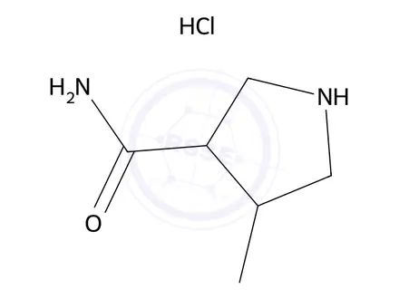 Chemical structure of (3S,4S)-4-Methylpyrrolidine-3-carboxamide hydrochloride