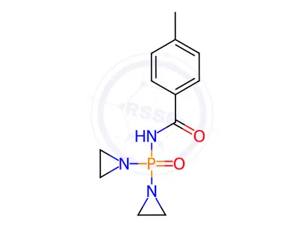 Chemical structure of N-[Bis(1-aziridinyl)phosphinyl]-p-methylbenzamide
