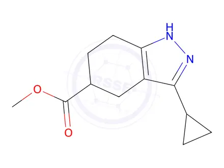 Chemical structure of Methyl 3-cyclopropyl-4,5,6,7-tetrahydro-1H-indazole-5-carboxylate