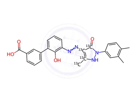 Chemical structure of Eltrombopag-[13C4]