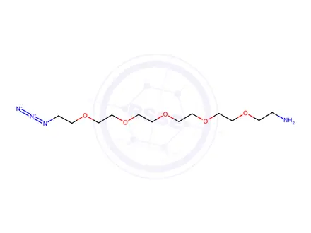 Chemical structure of O-(2-Aminoethyl)-O’-(2-azidoethyl)tetraethylene Glycol