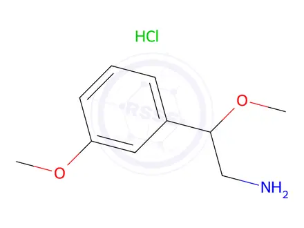 Chemical structure of 2-methoxy-2-(3-methoxyphenyl)ethan-1-amine hydrochloride