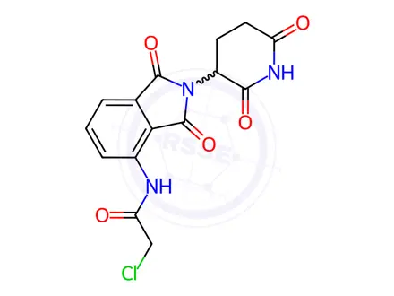 Chemical structure of Acetamide, 2-chloro-N-[2-(2,6-dioxo-3-piperidinyl)-2,3-dihydro-1,3-dioxo-1H-isoindol-4-yl]-